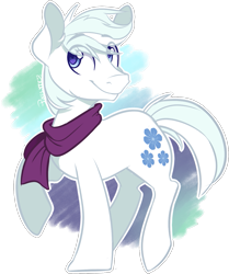 Size: 1111x1331 | Tagged: safe, artist:pixelyte, derpibooru import, double diamond, earth pony, pony, clothes, male, scarf, simple background, smiling, solo, stallion, transparent background