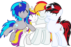 Size: 4001x2618 | Tagged: safe, artist:fuzzybrushy, derpibooru import, oc, oc:sprinkles, oc:starflare, pony, simple background, transparent background, unnamed oc