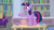 Size: 1280x720 | Tagged: safe, derpibooru import, screencap, ocellus, twilight sparkle, twilight sparkle (alicorn), alicorn, changedling, changeling, pony, what lies beneath, book, bookshelf, disguise, disguised changeling, female, mare, table