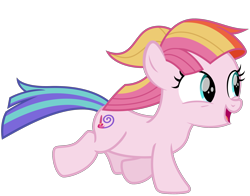 Size: 2300x1800 | Tagged: safe, artist:cheezedoodle96, toola roola, earth pony, pony, fame and misfortune, .svg available, cute, female, filly, juxtaposition bait, playing, roolabetes, running, simple background, solo, svg, transparent background, vector, windswept mane