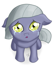 Size: 1500x2000 | Tagged: safe, artist:tunrae, derpibooru import, limestone pie, pony, crying, floppy ears, sad, simple background, solo, transparent background