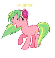 Size: 510x542 | Tagged: safe, artist:alari1234-bases, derpibooru import, edit, editor:mlppony123, part of a set, lemon zest, pony, base used, element of laughter, equestria girls ponified, eyeshadow, headphones, laughing, makeup, ponified, simple background, smiling, solo, white background, wind