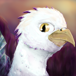 Size: 1000x1000 | Tagged: safe, artist:testostepone, oc, oc only, oc:halvar, classical hippogriff, hippogriff, bust, looking at you, painting, portrait