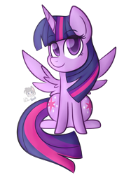 Size: 1221x1635 | Tagged: safe, artist:cutiepatootiee, twilight sparkle, twilight sparkle (alicorn), alicorn, both cutie marks, chibi, cute, simple background, solo, transparent, transparent background, twiabetes