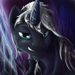 Size: 1000x1000 | Tagged: safe, artist:testostepone, oc, oc only, oc:dusk, alicorn, pony, bust, looking at you, painting, portrait