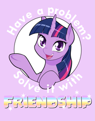 Size: 785x1000 | Tagged: safe, artist:dstears, part of a set, twilight sparkle, pony, female, friendship, looking at you, mare, positive ponies, smiling, solo