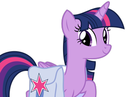 Size: 3556x2744 | Tagged: safe, artist:sketchmcreations, twilight sparkle, twilight sparkle (alicorn), alicorn, once upon a zeppelin, cute, raised hoof, saddle bag, simple background, smiling, transparent background, twiabetes, vector