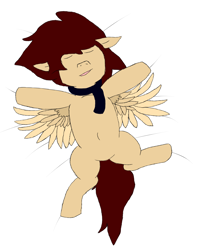 Size: 2000x2500 | Tagged: safe, artist:phoejal, derpibooru import, oc, oc only, oc:candlelight, pegasus, pony, colored sketch, eyes closed, lying down, male, simple background, solo, spread wings, wings