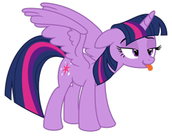 Size: 9000x7123 | Tagged: safe, artist:kuren247, derpibooru import, twilight sparkle, twilight sparkle (alicorn), alicorn, pony, absurd resolution, cute, female, folded wings, lidded eyes, mare, princess of friendship, raspberry, show accurate, simple background, tongue out, transparent background, twiabetes, vector