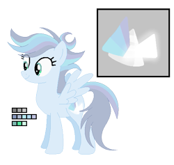 Size: 539x511 | Tagged: safe, artist:awoomarblesoda, derpibooru import, oc, oc:prismatic, pegasus, pony, base used, color palette, cutie mark, female, mare, offspring, parent:rainbow dash, parent:soarin', parents:soarindash, reference sheet, solo