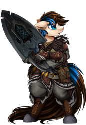 Size: 2086x3009 | Tagged: safe, artist:pridark, derpibooru import, oc, oc only, anthro, unguligrade anthro, armor, clothes, commission, open mouth, simple background, solo, transparent background