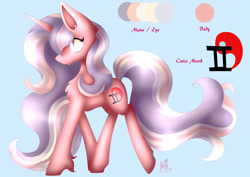 Size: 1600x1131 | Tagged: safe, artist:hikkamm, oc, oc only, oc:wasat, pony, unicorn, female, mare, reference sheet, solo, walking