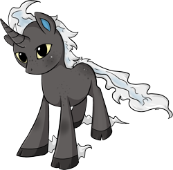 Size: 1701x1675 | Tagged: safe, artist:violentdreamsofmine, oc, oc only, oc:cilantro, pony, unicorn, chibi, cloven hooves, curved horn, male, simple background, solo, stallion, transparent background