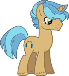 Size: 730x803 | Tagged: safe, artist:s1nb0y, derpibooru import, oc, oc:hertz, pony, unicorn, male, offspring, parent:frederic horseshoepin, parent:vinyl scratch, parents:fredscratch, simple background, solo, stallion, transparent background