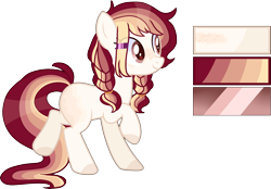 Size: 4808x3351 | Tagged: safe, artist:moon-rose-rosie, derpibooru import, oc, oc:autumn, earth pony, pony, braid, female, mare, reference sheet, simple background, solo, transparent background