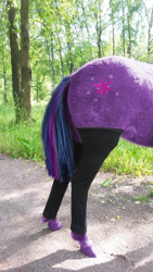 Size: 576x1024 | Tagged: safe, twilight sparkle, horse, irl horse, leg warmers, outdoors, photoshop, plot, real, recolored hoers