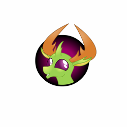 Size: 1200x1200 | Tagged: safe, artist:lakword, thorax, changedling, changeling, bust, candy, food, happy, icon, king thorax, simple background, skittles, solo, transparent background