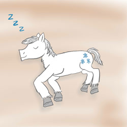 Size: 1100x1100 | Tagged: safe, artist:horsesplease, double diamond, bad anatomy, male, paint tool sai, sleeping, smiling, stallion, unshorn fetlocks, zzz