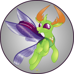 Size: 5000x5000 | Tagged: safe, artist:lakword, thorax, changedling, changeling, absurd resolution, flying, happy, king thorax, simple background, solo, transparent background