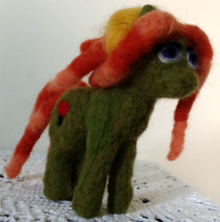 Size: 1335x1344 | Tagged: safe, artist:derpian, tree hugger, pony, felt, irl, photo, plushie, solo, thousand yard stare, wool