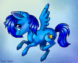 Size: 1024x823 | Tagged: safe, artist:twixyamber, oc, oc only, oc:static, pegasus, pony, chibi, male, solo, stallion