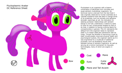 Size: 3000x1800 | Tagged: safe, artist:thebipedalvisitor, oc, oc only, oc:fluctoplasmic avatar, goo pony, original species, unicorn, cute, solo, symbiote, text, wall of text