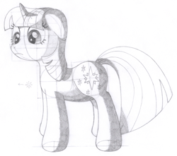 Size: 1582x1399 | Tagged: safe, artist:aafh, twilight sparkle, pony, unicorn, monochrome, solo, traditional art