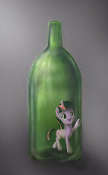 Size: 1172x1885 | Tagged: safe, artist:stratodraw, twilight sparkle, bottle, pony in a bottle, solo