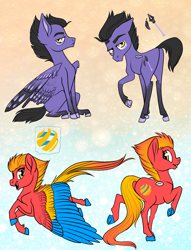 Size: 1024x1339 | Tagged: safe, artist:loryska, oc, oc only, oc:globe trotter, oc:nevermore, pegasus, pony, female, male, mare, stallion