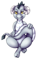 Size: 1302x2048 | Tagged: safe, artist:celestialoddity, derpibooru import, oc, oc only, oc:samari coba, dragon, dragoness, face markings, female, horns, simple background, solo, tail, transparent background, wingless dragon