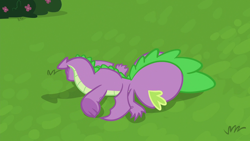 Size: 1280x720 | Tagged: safe, derpibooru import, screencap, spike, dragon, father knows beast, claws, faceplant, male, solo, winged spike