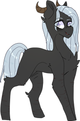 Size: 3019x4540 | Tagged: safe, artist:emily-826, oc, oc only, oc:creepylight, earth pony, pony, female, high res, horns, mare, simple background, solo, transparent background