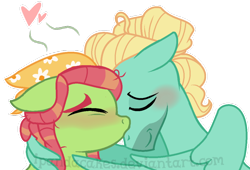 Size: 870x592 | Tagged: safe, artist:ipandacakes, derpibooru import, tree hugger, zephyr breeze, pony, female, male, shipping, straight, zephyrhugger