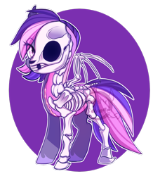 Size: 700x803 | Tagged: safe, artist:cabbage-arts, derpibooru import, oc, oc only, oc:midnight mist, bat pony, pony, bone, simple background, skeleton, solo, transparent background