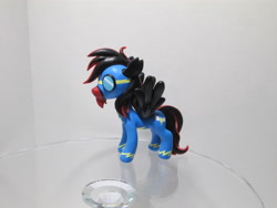 Size: 4608x3456 | Tagged: safe, artist:earthenpony, oc, oc only, oc:storm fire, pegasus, pony, absurd resolution, clothes, craft, photo, red and black oc, sculpture, solo, traditional art, wonderbolts uniform