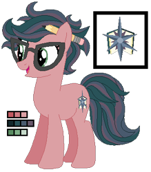 Size: 348x397 | Tagged: safe, artist:awoomarblesoda, derpibooru import, oc, oc:redwood springwater, earth pony, pony, female, glasses, mare, offspring, parent:timber spruce, parent:twilight sparkle, parents:timbertwi, simple background, solo, transparent background