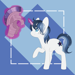 Size: 4200x4200 | Tagged: safe, artist:veincchi, derpibooru import, oc, oc only, pony, unicorn, absurd resolution, female, heart eyes, helmet, magic, royal guard, solo, wingding eyes