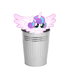 Size: 1072x1092 | Tagged: safe, derpibooru import, princess flurry heart, abuse, background pony strikes again, downvote bait, flurrybuse, op is a cuck, op is trying to start shit, op isn't even trying anymore, sad, trash can