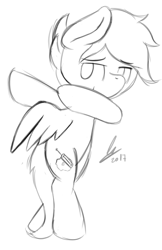 Size: 2870x4416 | Tagged: safe, artist:phinpie, oc, oc only, pegasus, pony, absurd resolution, dab, simple background, sketch, solo, white background