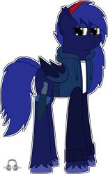 Size: 2692x4337 | Tagged: safe, artist:thefinnyfinnfinn, derpibooru import, oc, oc:aurora moonlight, bat pony, pony, bat pony oc, clothes, glasses, headband, hoodie, simple background, solo, transparent background, watermark