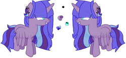 Size: 2188x1018 | Tagged: safe, artist:emerald-bliss, oc, oc only, alicorn, pony, alicorn oc, ear piercing, earring, female, flying, jewelry, magical lesbian spawn, mare, offspring, parent:princess luna, parent:twilight sparkle, parents:twiluna, piercing, simple background, solo, transparent background