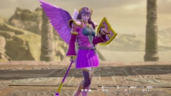 Size: 1200x675 | Tagged: safe, artist:alphamonouryuuken, derpibooru import, twilight sparkle, human, 3d, armor, boots, clothes, glasses, humanized, pleated skirt, pony coloring, pose, shoes, skirt, soul calibur, soul calibur vi, thigh boots, video game, wand, winged humanization, wings