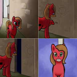 Size: 1002x1002 | Tagged: safe, artist:clorin spats, derpibooru import, oc, oc only, oc:pun, earth pony, pony, ask, ask pun, female, gag, mare, solo, tape, tape gag