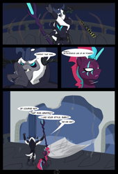 Size: 4750x7000 | Tagged: safe, alternate version, artist:chedx, derpibooru import, storm king, tempest shadow, comic:the storm kingdom, my little pony: the movie, absurd resolution, alternate hairstyle, alternate timeline, alternate universe, bad end, castle, comic, crystal of light, fanfic, general tempest shadow, the bad guy wins
