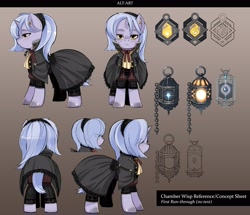 Size: 4312x3710 | Tagged: safe, artist:alts-art, oc, oc only, oc:chamber wisp, pony, female, gothic, lantern, reference sheet, solo