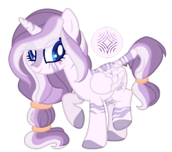 Size: 2708x2401 | Tagged: safe, artist:tillysimagination, derpibooru import, oc, oc only, oc:zoya, alicorn, hybrid, zony, alicorn oc, base used, female, interspecies offspring, magical lesbian spawn, mare, offspring, parent:twilight sparkle, parent:zecora, parents:twicora, simple background, solo, transparent background