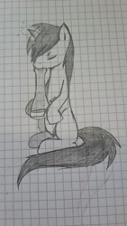 Size: 900x1600 | Tagged: safe, artist:sachiko765, derpibooru import, oc, oc only, pony, unicorn, bong, drugs, graph paper, marijuana, solo, traditional art