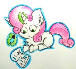 Size: 1168x1053 | Tagged: safe, derpibooru import, sweetie belle, pony, blank flank, book, cute, magic, studying, telekinesis