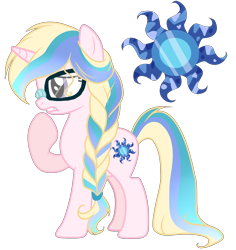 Size: 2036x2160 | Tagged: safe, artist:gihhbloonde, derpibooru import, oc, oc only, oc:crystal sunshine, pony, unicorn, base used, braid, female, glasses, mare, simple background, solo, transparent background