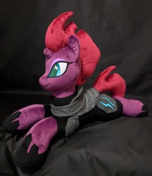 Size: 1618x1876 | Tagged: safe, artist:burgunzik, derpibooru import, tempest shadow, pony, irl, photo, plushie, prone, solo